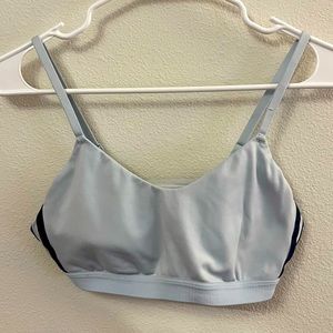 Adidas All Me 3 Stripes Light Blue Sports Bra Size Medium